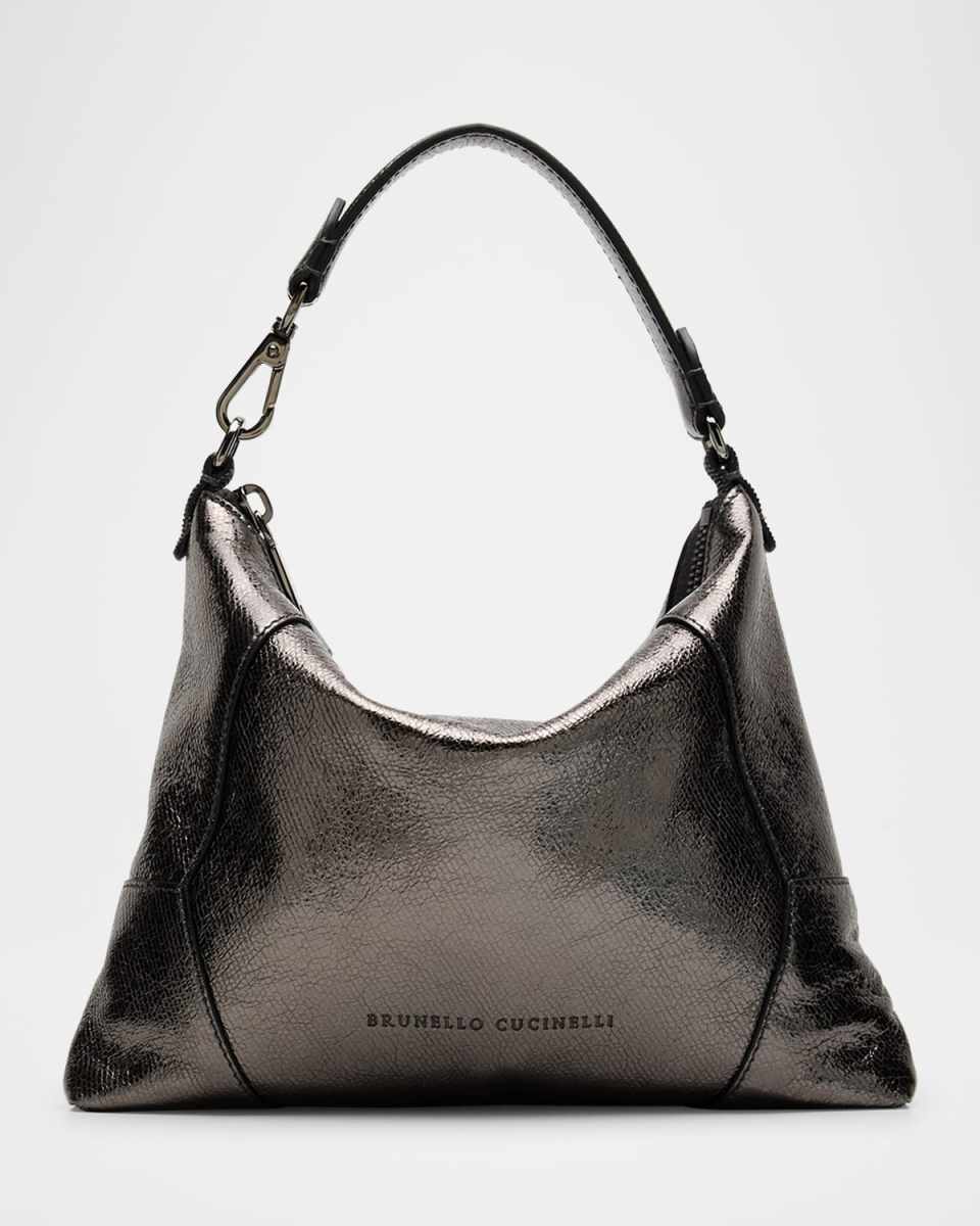 Duo Small Metallic Leather Crossbody Bag